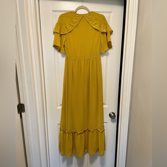 COPY - Bohme | Orange Creek LA Women's Maxi Dress Yellow Cottage Swiss Dot Small - Picture 2 of 3